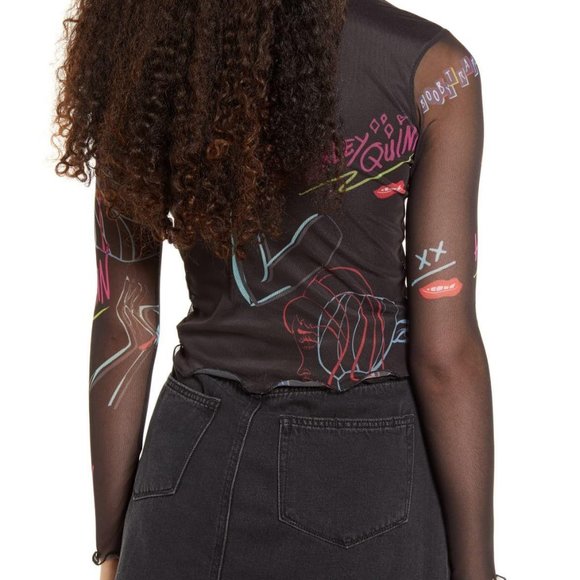 NWOT BIRDS OF PREY Harley Quinn Long Sleeve Top xs - Picture 10 of 11